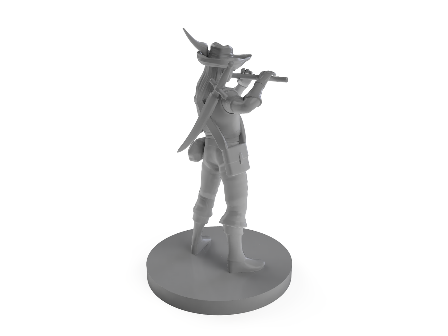 Human Male Bard With a Flute Tabletop DND Gaming Miniature