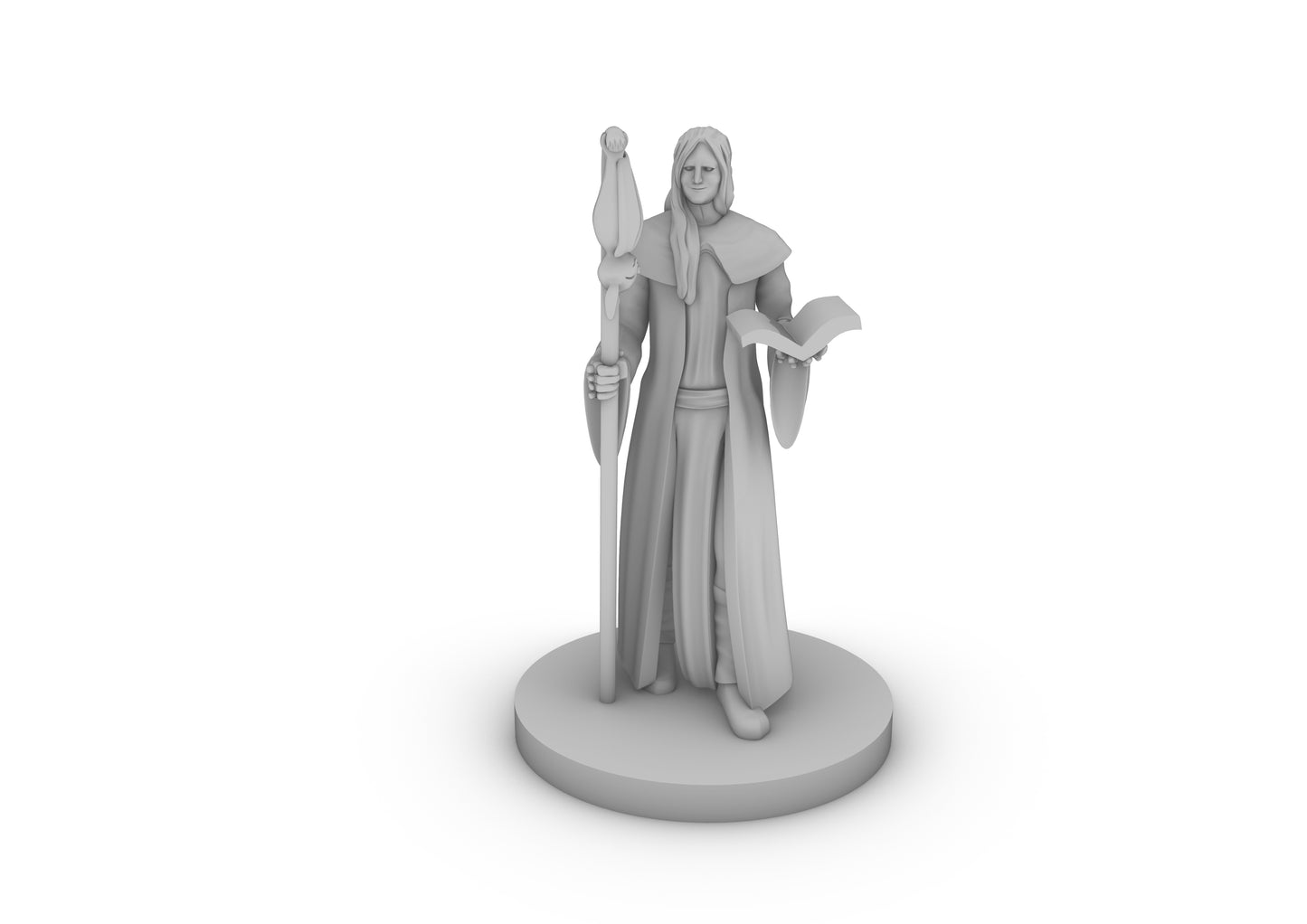 Human Wizard With Bat Familiar Tabletop DND Gaming Miniature