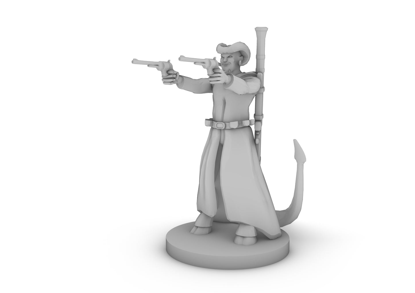 Tieflng Gunslinger two Pistols Male Tabletop DND Gaming Miniature