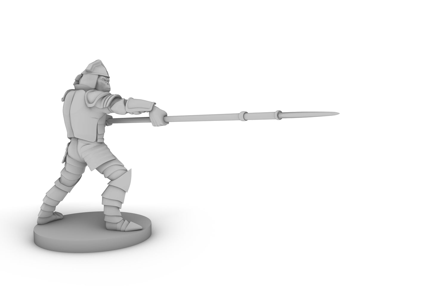 Ape Folk Lance Fighter Tabletop DND Gaming Miniature