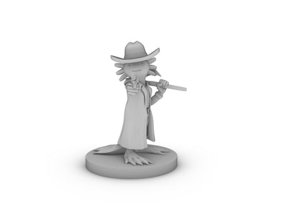 Axolotl Gunslinger Tabletop DND Gaming Miniature