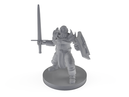 Bearded Cleric Sword and Shield Tabletop DND Gaming Miniature