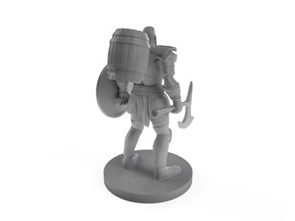 Barbarian With Beer Barrel On Back Tabletop DND Gaming Miniature