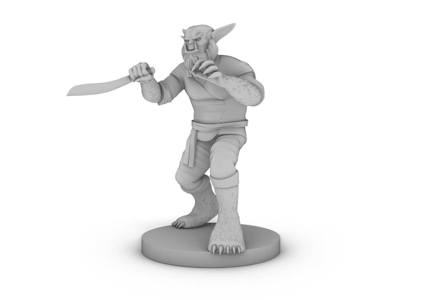 Bugbear Male Monk Tabletop DND Gaming Miniature