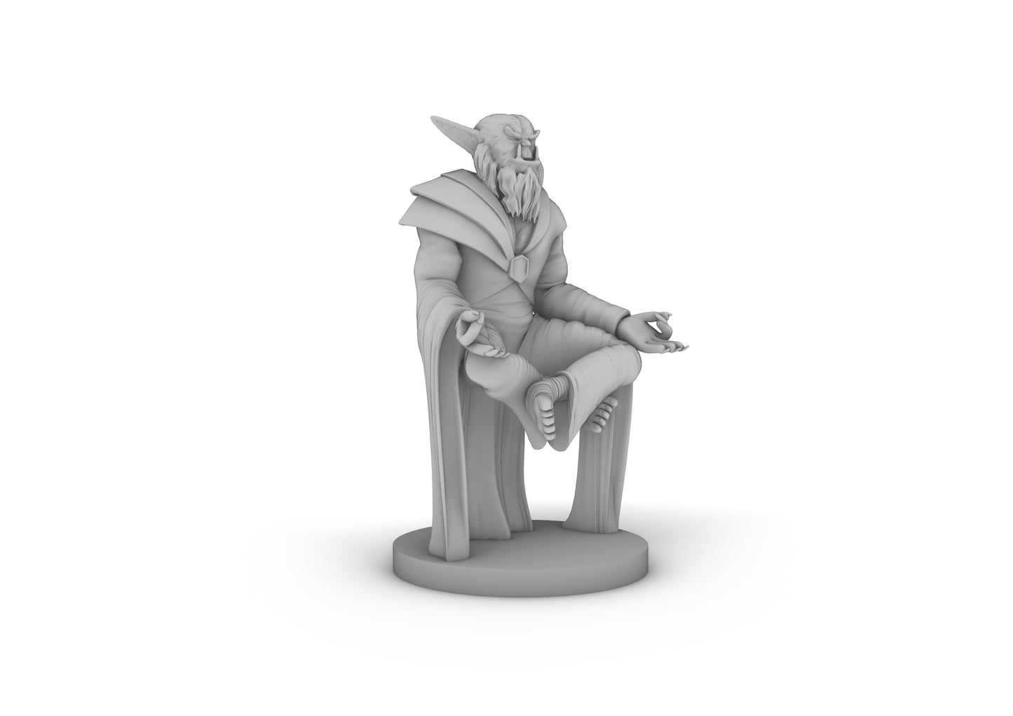 Bugbear Male Monk Meditating Tabletop DND Gaming Miniature