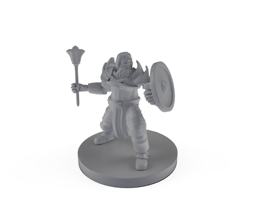 Cleric of Battle with Mace Tabletop DND Gaming Miniature