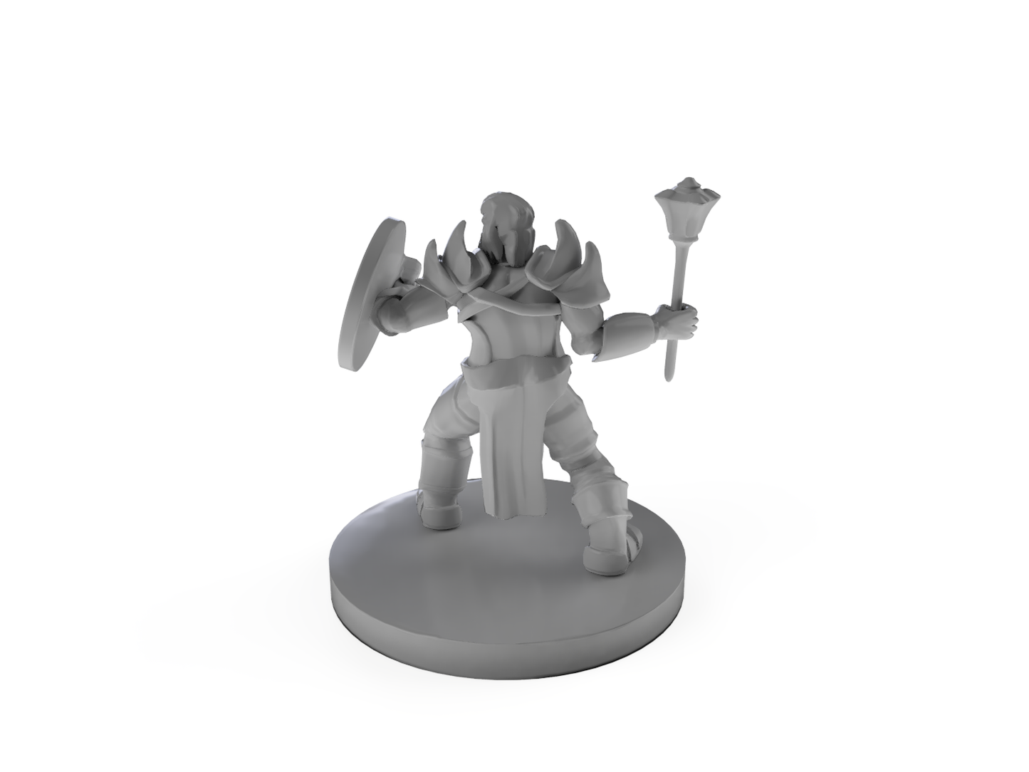 Cleric of Battle with Mace Tabletop DND Gaming Miniature