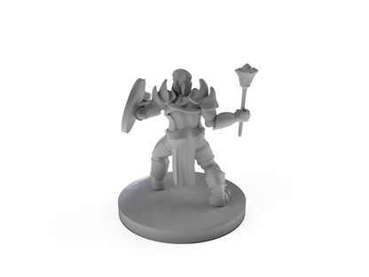 Cleric of Battle with Mace Tabletop DND Gaming Miniature