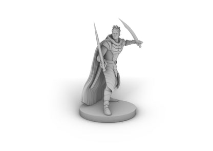 Crystal Folk Duel Wielding Ranger Tabletop DND Gaming Miniature