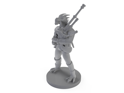 Dragonborn Bard Male With Bagpipes Tabletop DND Gaming Miniature