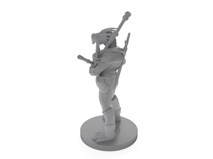 Dragonborn Bard Male With Bagpipes Tabletop DND Gaming Miniature