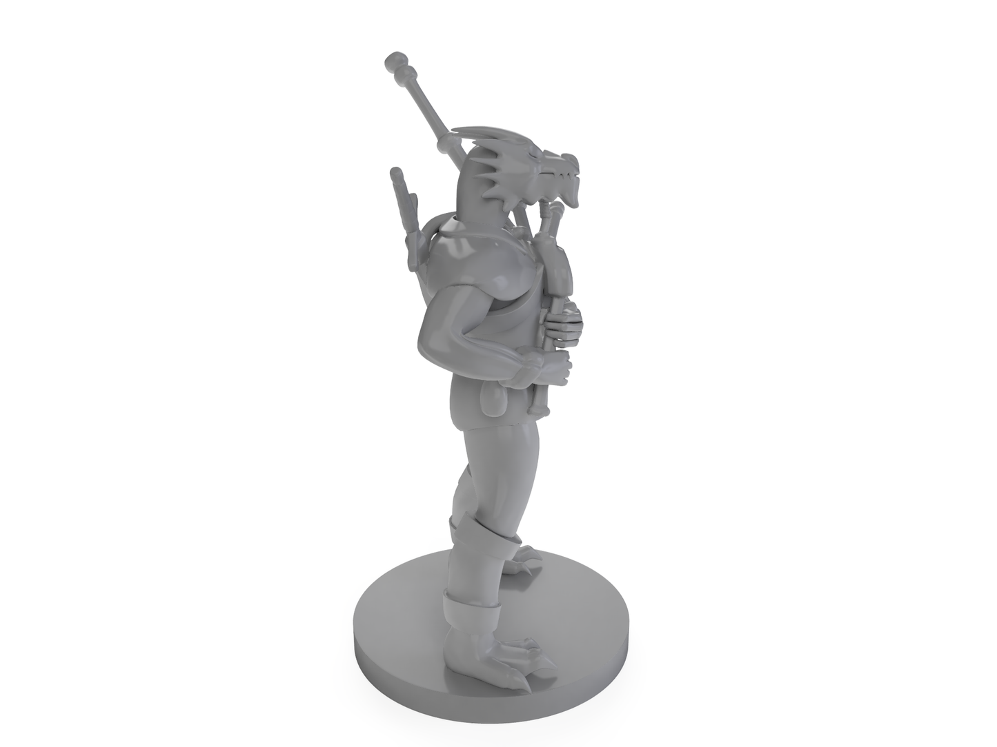 Dragonborn Bard Male With Bagpipes Tabletop DND Gaming Miniature