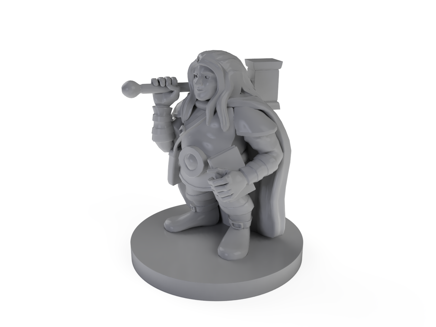 Dwarven Male Cleric No Beard Tabletop DND Gaming Miniature