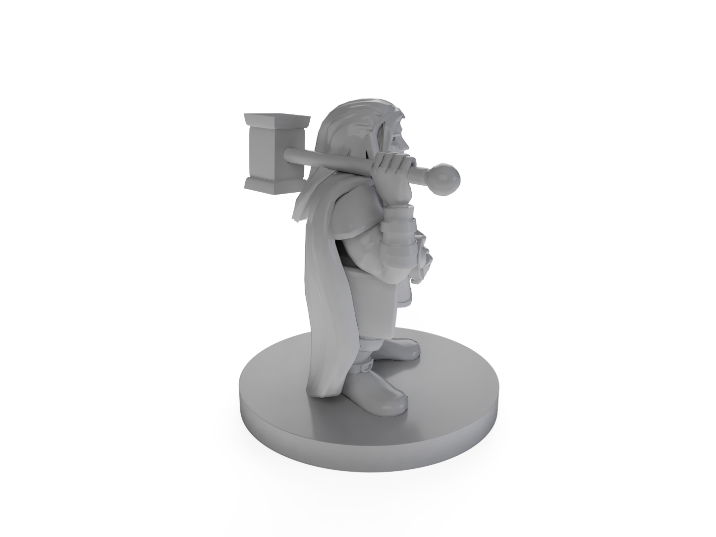 Dwarven Male Cleric No Beard Tabletop DND Gaming Miniature