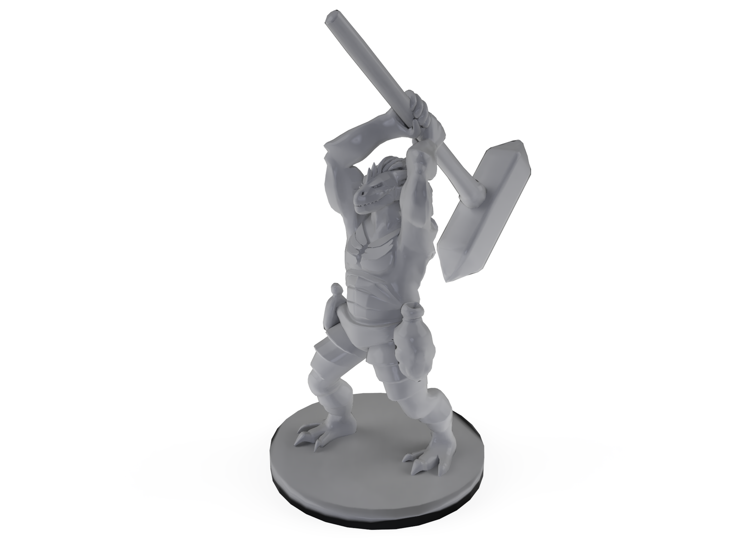 Dragonborn Barbarian with Maul Tabletop DND Gaming Miniature