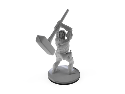 Dragonborn Barbarian with Maul Tabletop DND Gaming Miniature