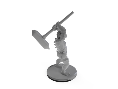 Dragonborn Barbarian with Maul Tabletop DND Gaming Miniature