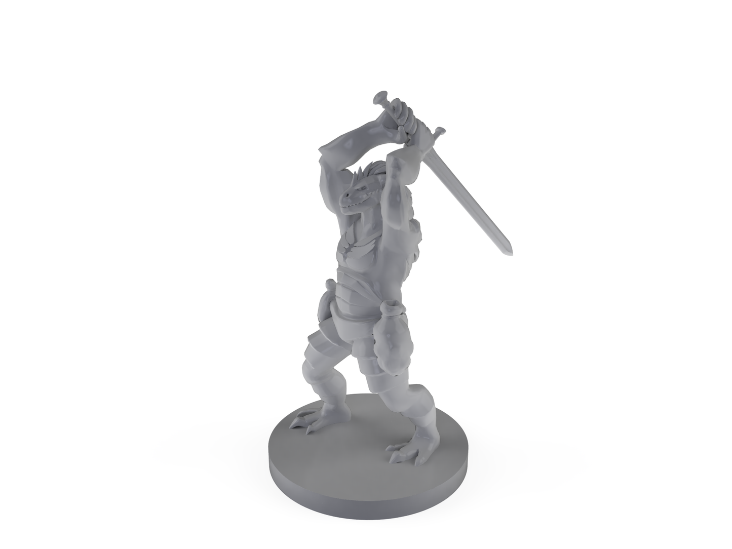 Dragonborn Barbarian with Sword Tabletop DND Gaming Miniature