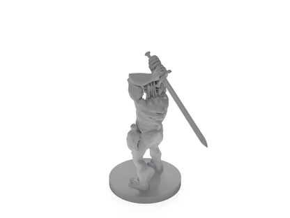 Dragonborn Barbarian with Sword Tabletop DND Gaming Miniature