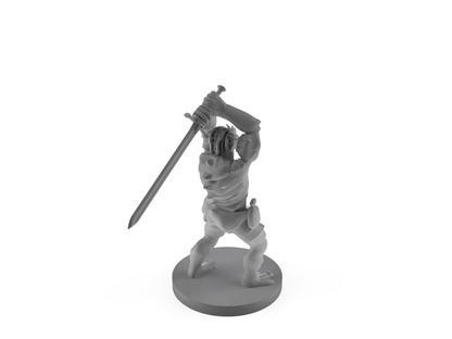 Dragonborn Barbarian with Sword Tabletop DND Gaming Miniature