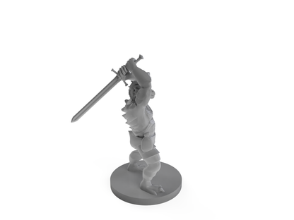 Dragonborn Barbarian with Sword Tabletop DND Gaming Miniature