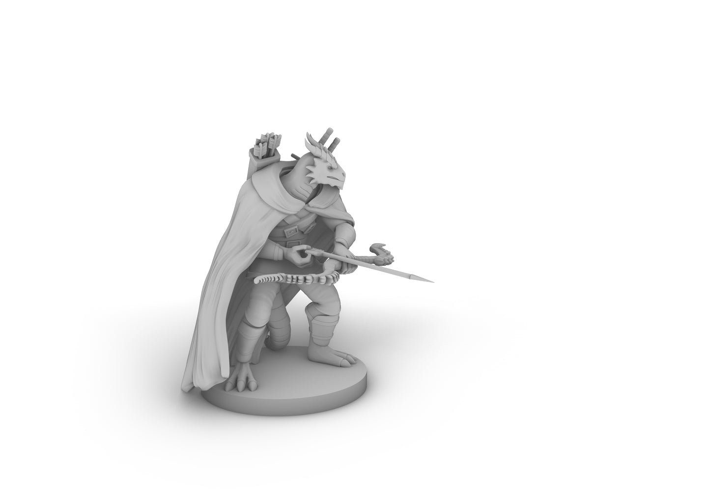 Dragonborn Male Ranger Tabletop DND Gaming Miniature