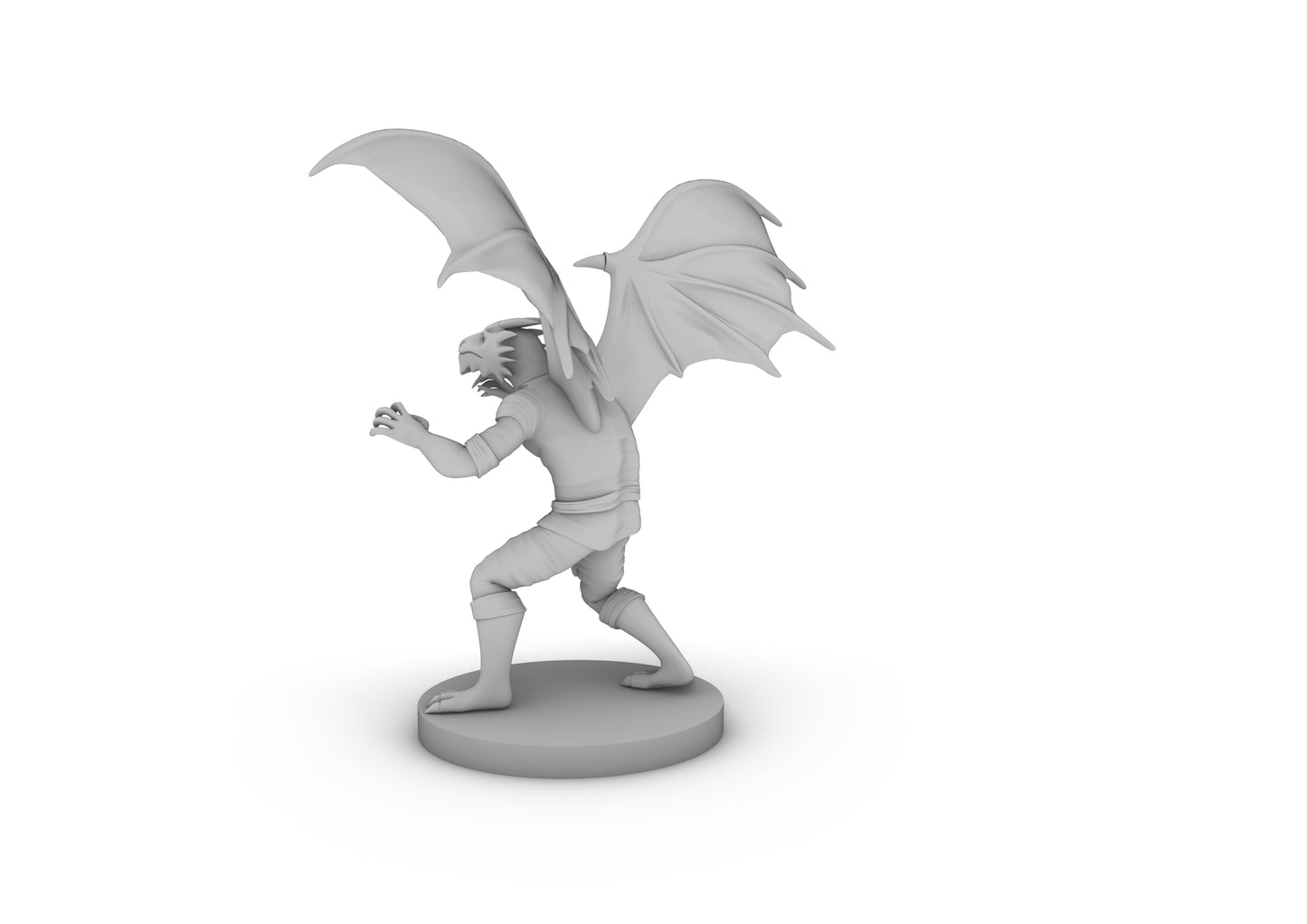 Dragonborn Male Monk With Wings Tabletop DND Gaming Miniature