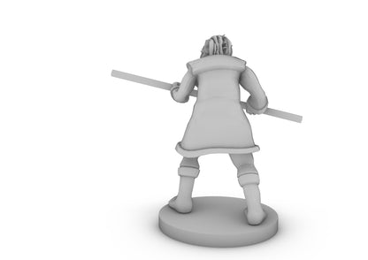 Dragonborn Male Monk with Staff Tabletop DND Gaming Miniature