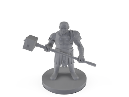 Dwarf Barbarian Maul No Beard Tabletop DND Gaming Miniature