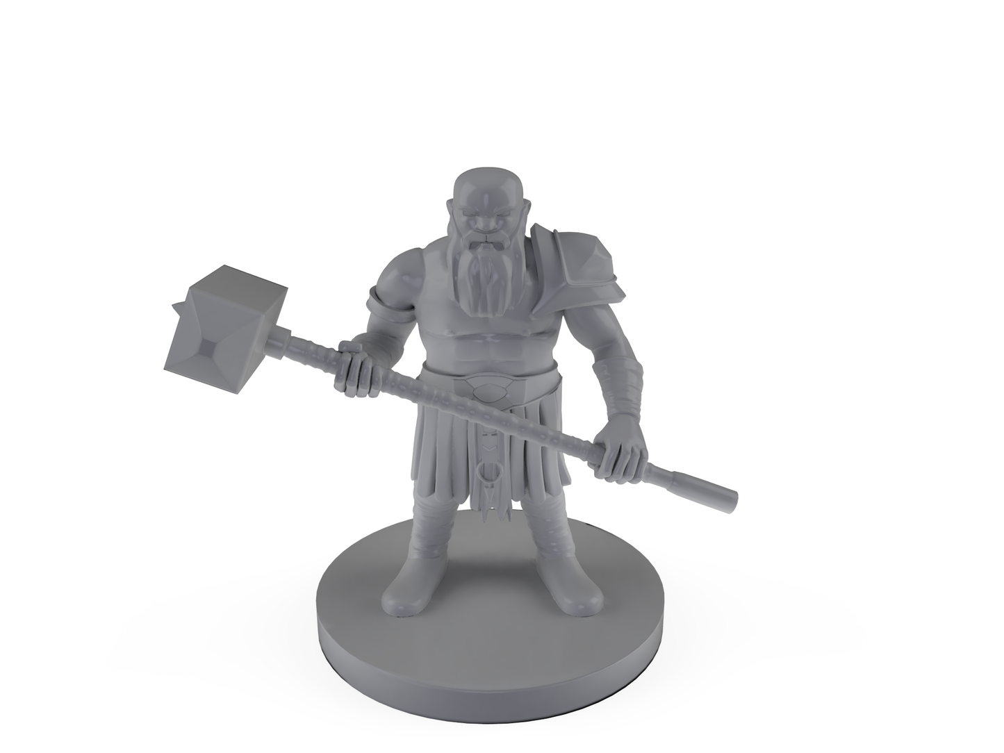 Dwarf Barbarian With Maul Tabletop DND Gaming Miniature