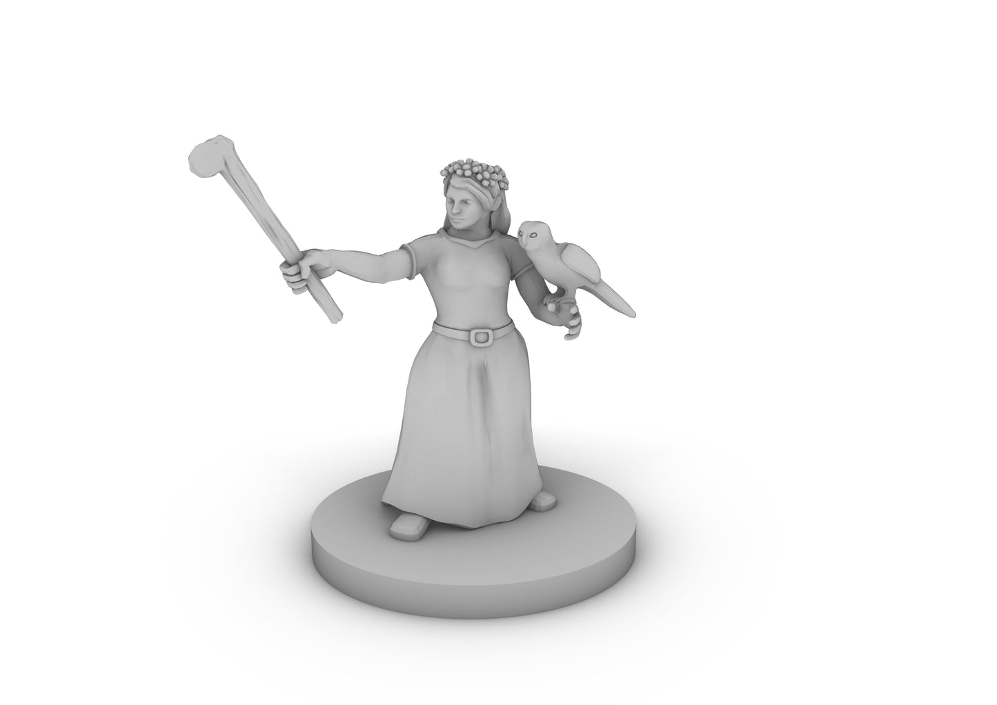 Dwarf Female Druid Tabletop DND Gaming Miniature