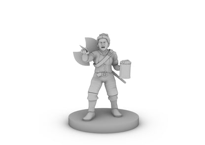 Dwarf Female Fighter Drunk And Angry Tabletop DND Gaming Miniature