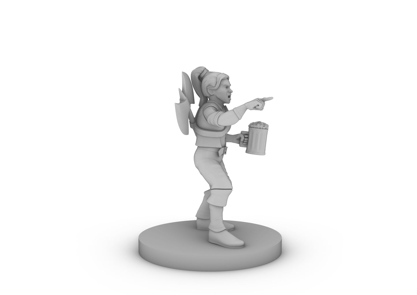 Dwarf Female Fighter Drunk And Angry Tabletop DND Gaming Miniature