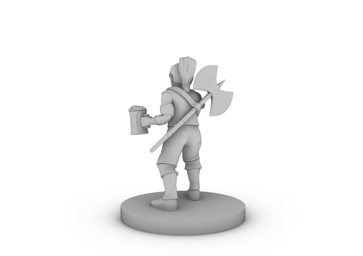 Dwarf Female Fighter Drunk And Angry Tabletop DND Gaming Miniature