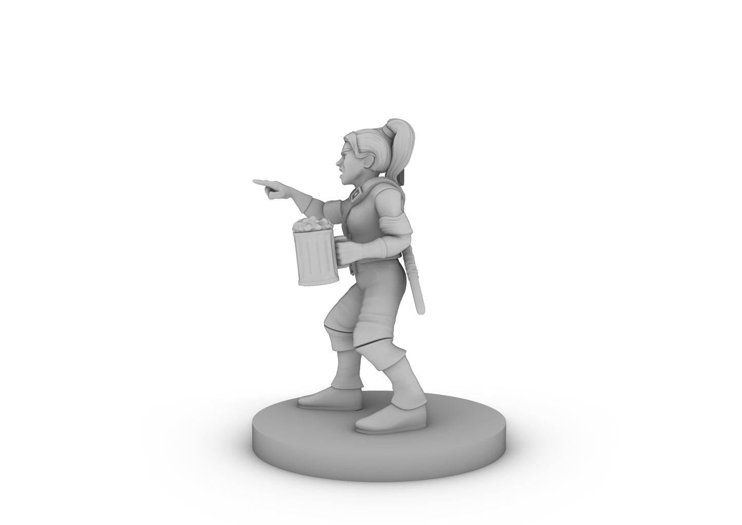 Dwarf Female Fighter Drunk And Angry Tabletop DND Gaming Miniature