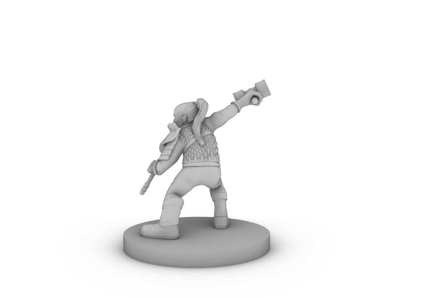 Dwarf Fighter 3 Dual Hammers Tabletop DND Gaming Miniature