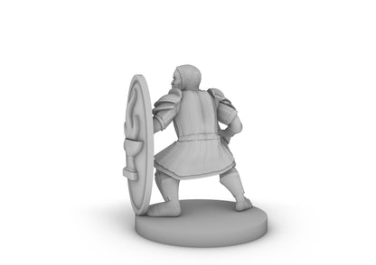 Dwarf Fighter W Tower Shield and Hammer Tabletop DND Gaming Miniature