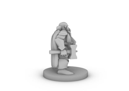 Dwarf Fighter With Hammer Tabletop DND Gaming Miniature