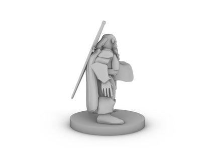 Dwarf Fighter With Map and Greatsword Tabletop DND Gaming Miniature