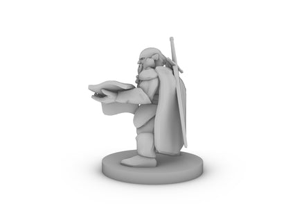 Dwarf Fighter With Map and Greatsword Tabletop DND Gaming Miniature