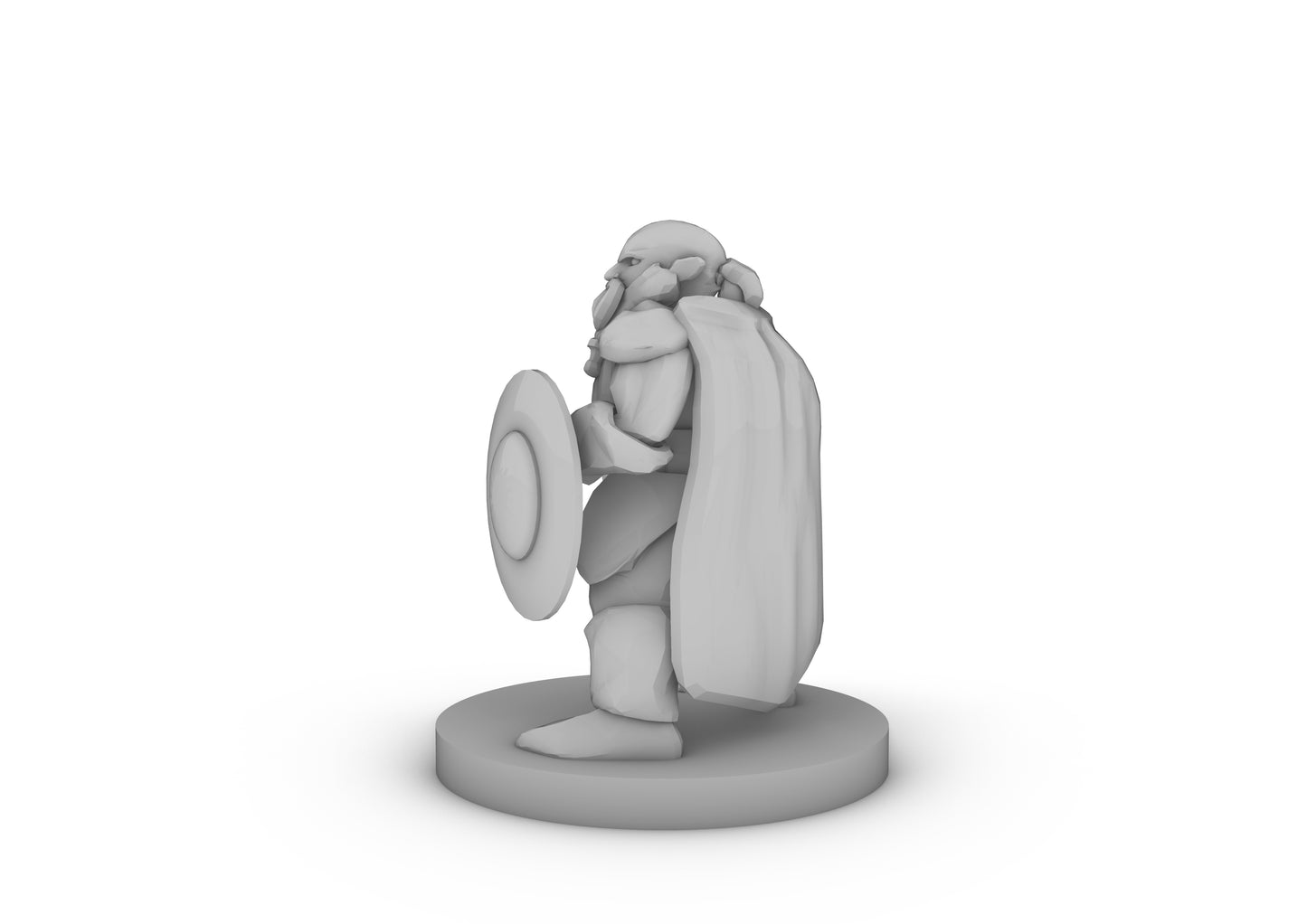 Dwarf Fighter With Two Shields Tabletop DND Gaming Miniature