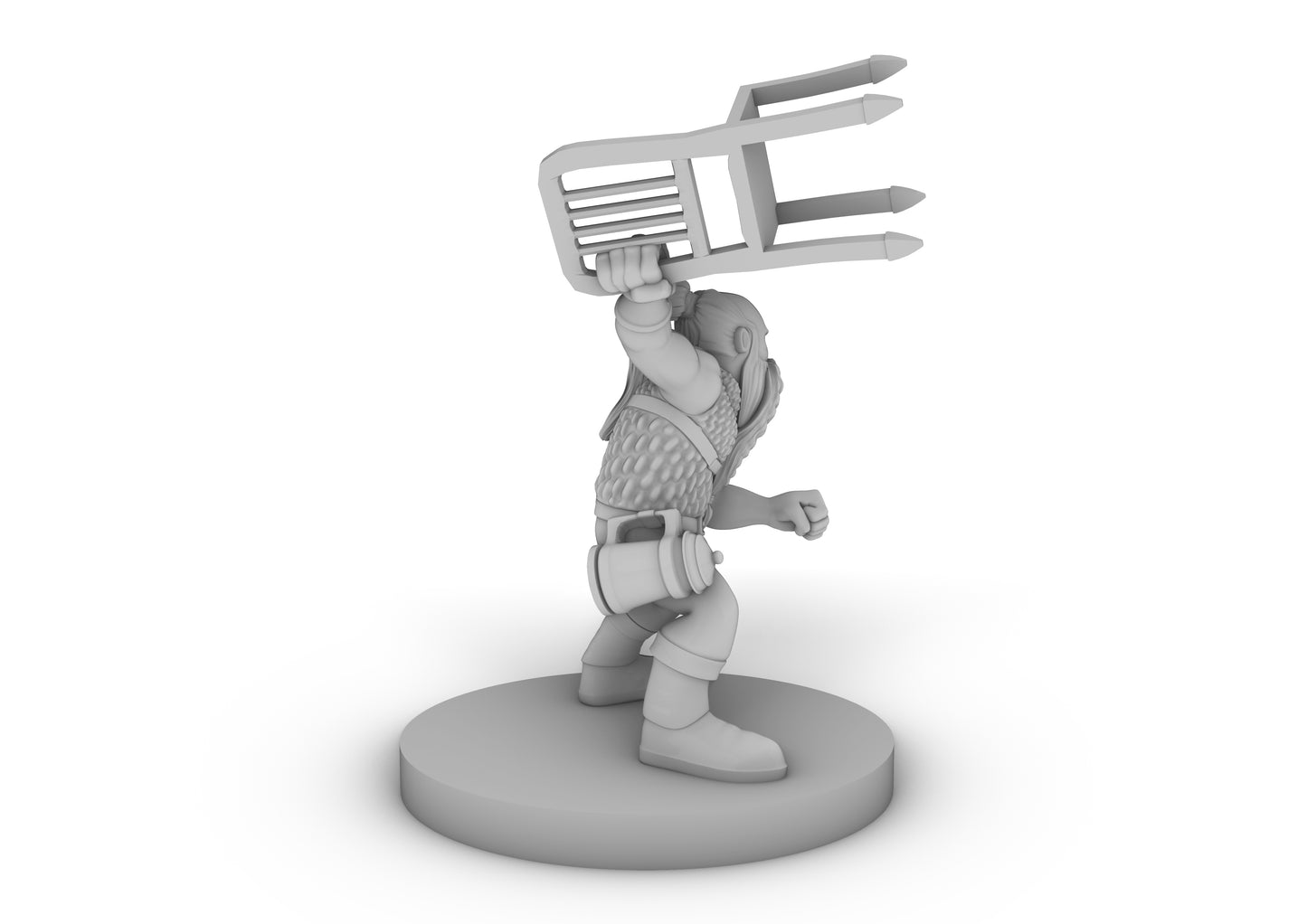 Dwarf Improvised Weapon Fighter Tabletop DND Gaming Miniature