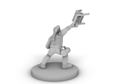 Dwarf Improvised Weapon Fighter Tabletop DND Gaming Miniature