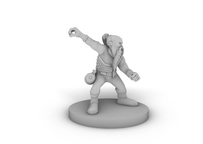 Dwarf Improvised Fighter no Chair Tabletop DND Gaming Miniature