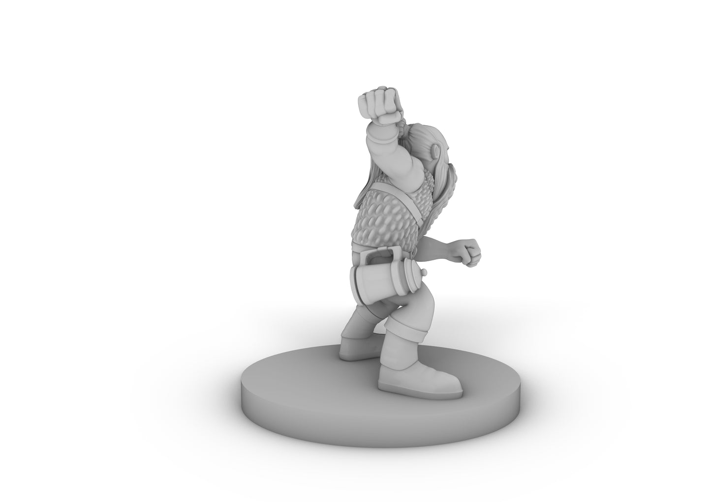 Dwarf Improvised Fighter no Chair Tabletop DND Gaming Miniature