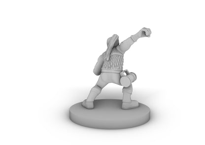 Dwarf Improvised Fighter no Chair Tabletop DND Gaming Miniature