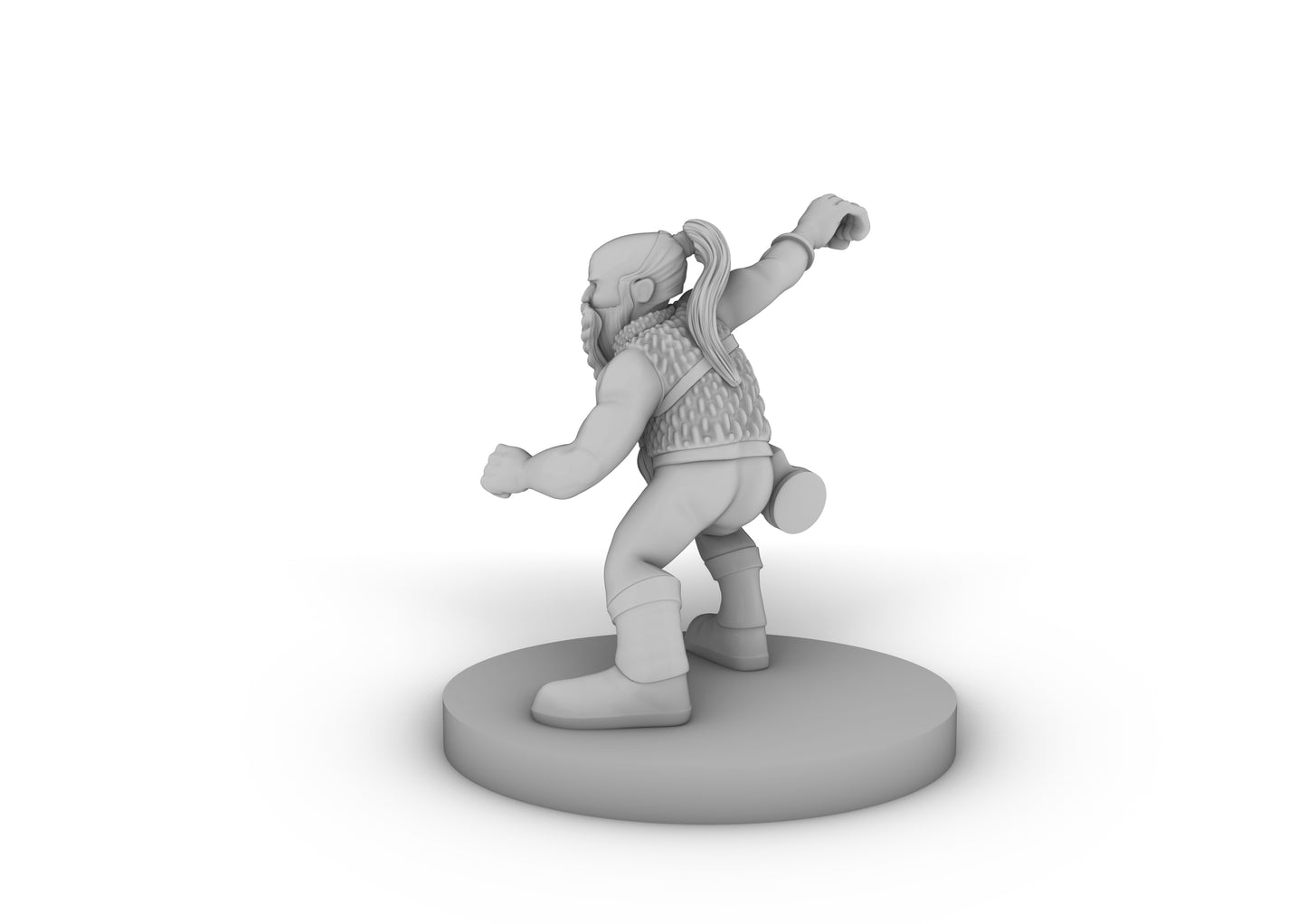 Dwarf Improvised Fighter no Chair Tabletop DND Gaming Miniature