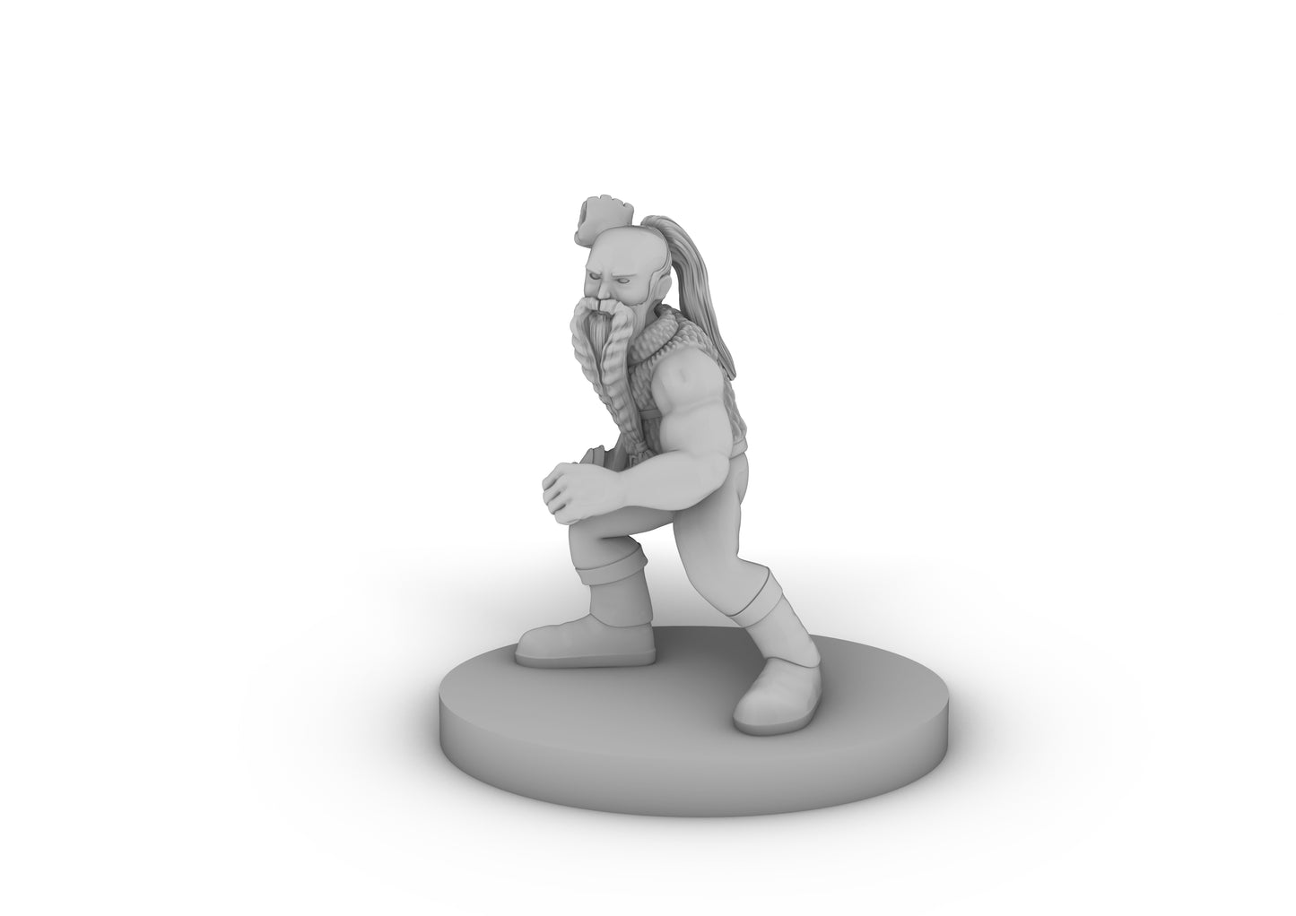 Dwarf Improvised Fighter no Chair Tabletop DND Gaming Miniature