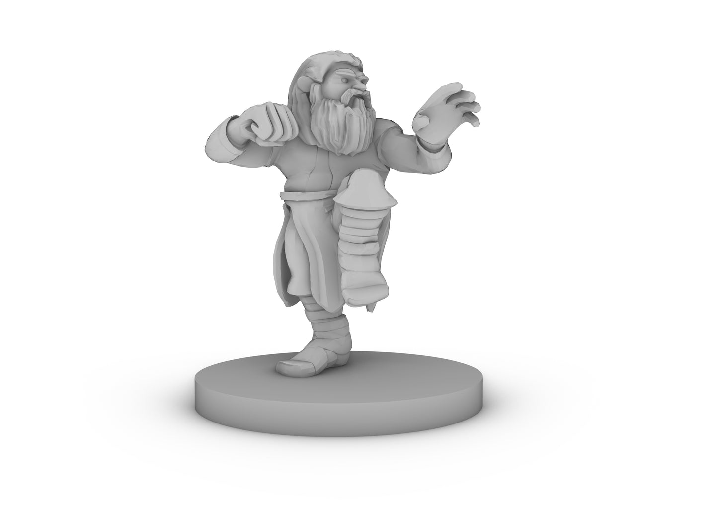 Dwarf Monk With Hair Tabletop DND Gaming Miniature