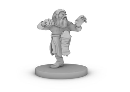 Dwarf Monk With Hair Tabletop DND Gaming Miniature